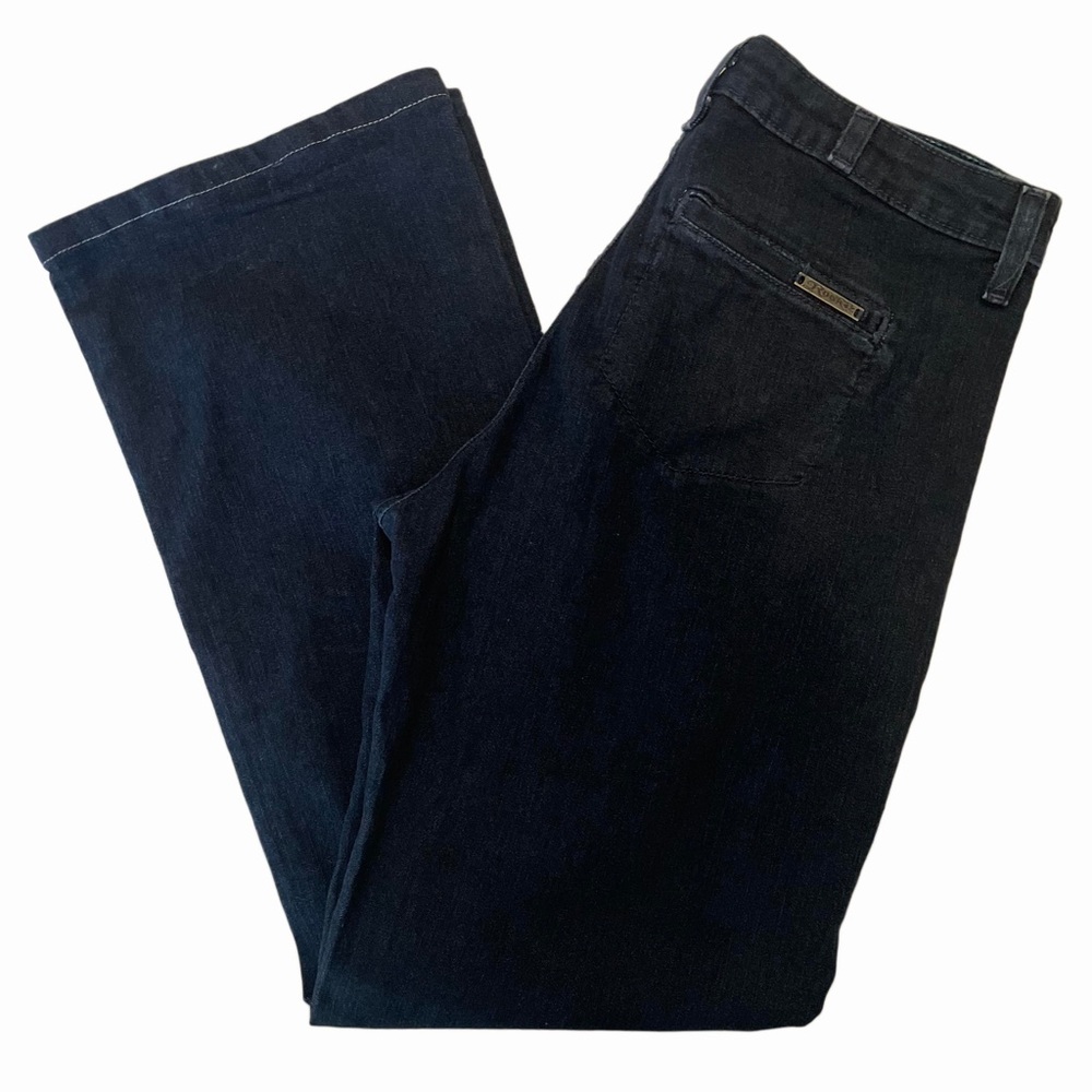 Wrangler Womens Rock 47 Wide Leg Jeans Blue Stretch Dark Wash High Rise 32